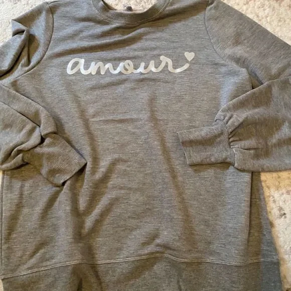 New Marled ‘Amour’ Grey Sweatshirt - Picture 1 of 5